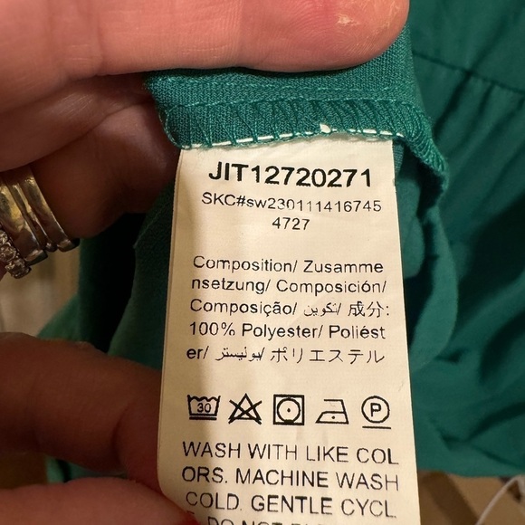 Emery Rose Green Dress Short Sleeve Long Dress Sz XL - Picture 6 of 11